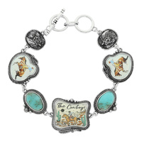 WESTERN COWBOY SCENE TOGGLE BRACELET