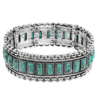 WESTERN TURQUOISE STRETCH BRACELET
