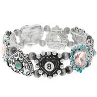 WESTERN EIGHT BALL HEART BRACELET