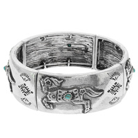 WESTERN HORSE TURQUOISE STRETCH BRACELET