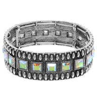 WESTERN SQUARE STONE STRETCH BRACELET