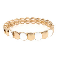 DOUBLE STRETCH LINKED DISK BRACELET