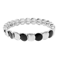DOUBLE STRETCH LINKED DISK BRACELET