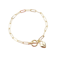 HEART LINK CHAIN TOGGLE BRACELET