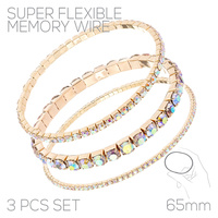CRYSTAL RHINESTONE BRACELET 3 PIECE SET
