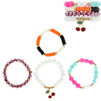 CHERRY CHARM BEAD BRACELET SET