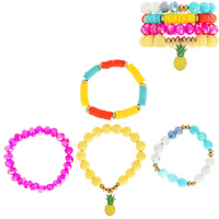 PINEAPPLE CHARM BEAD BRACELET SET