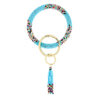 SEED BEAD KEYCHAIN WITH WRISTLET & KEYRING