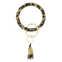 SEED BEAD KEYCHAIN WITH WRISTLET & KEYRING