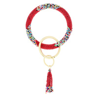 SEED BEAD KEYCHAIN WITH WRISTLET & KEYRING