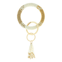 SEED BEAD KEYCHAIN WITH WRISTLET & KEYRING