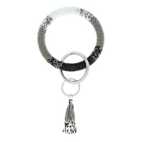 SEED BEAD KEYCHAIN WITH WRISTLET & KEYRING