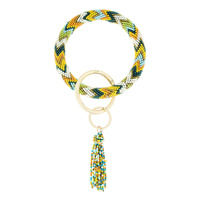 SEED BEAD KEYCHAIN WITH WRISTLET & KEYRING