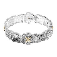 RELIGIOUS CROSS FILIGREE TEXTURE STRETCH BRACELET
