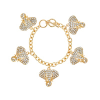 CRYSTAL RHINESTONE ELEPHANT CHARM TOGGLE BRACELET