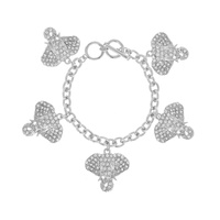 CRYSTAL RHINESTONE ELEPHANT CHARM TOGGLE BRACELET