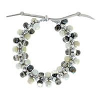 CRYSTAL BEAD FRIENDSHIP ADJUSTABLE LEATHER BRACELET