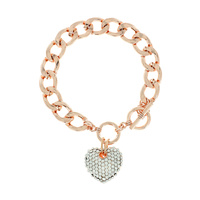 HEART CHARM CHAIN TOGGLE BRACELET