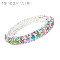 ROUND PATTERN RHINESTONE WIRE BRACELET