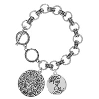 CHRISTIAN INSPIRATIONAL DEVOTION TREE OF LIFE CHARM TOGGLE CHAIN LINK BRACELET