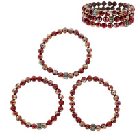3 SET ENERGY CRYSTAL MULTI BEAD STACKABLE STRETCH BRACELETS