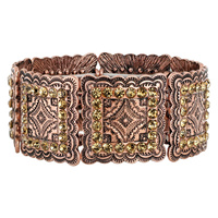 WESTERN SQUARE CONCHO RHINESTONE BRACELET