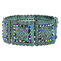 WESTERN SQUARE CONCHO RHINESTONE BRACELET