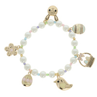 Easter Charms Pearl w/Acrylic Bead & Epoxy BR