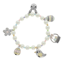 Easter Charms Pearl w/Acrylic Bead & Epoxy BR
