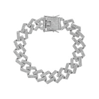 BLING PAVE CUBAN MONACO LINK CLASP BRACELET