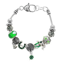 SAINT PATRICK'S LUCKY CHARMS ADJUSTABLE BRACELET IN SILVER AND GOLD TONE - SEASONAL HOLIDAY JEWELRY