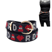 LUXURY DESIGNER INSPIRED RHINESTONE WAIST BELT - CLUB PARTY FASHION BELTS