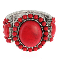 WESTERN STYLE CHUNKY SEMI-STONE STRETCH BRACELET