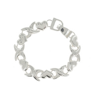 XOXO LOVE MAGNETIC LINK BRACELET IN SILVER TONE METAL