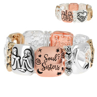 BEFRIENDS (SOUL SISTERS)- SPECIAL RELATIONSHIPS  CUTOUT BRACELET IN SILVER AND MULTITONE METAL