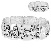 BEFRIENDS (SOUL SISTERS)- SPECIAL RELATIONSHIPS  CUTOUT BRACELET IN SILVER AND MULTITONE METAL