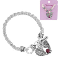 BIRTHSTONE WING CHARM CELTIC KNOT ROPE BRACELET