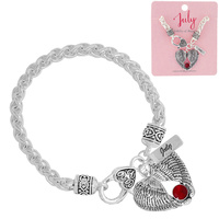 BIRTHSTONE WING CHARM CELTIC KNOT ROPE BRACELET