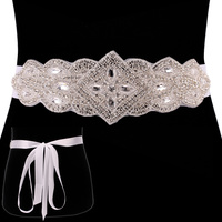 FABRIC WEDDING BELT W/ RHINESTONE
