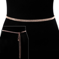 3 LINE RHINESTONE WEDDING CHAIN BELT