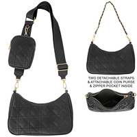 MEDIUM GLASSIC BAG WITH COIN PURSE AND ADJUSTABLE & REMOVABLE STRAPS