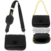 MEDIUM GLASSIC BAG WITH COIN PURSE AND ADJUSTABLE & REMOVABLE STRAPS