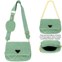 MEDIUM GLASSIC BAG WITH COIN PURSE AND ADJUSTABLE & REMOVABLE STRAPS