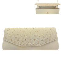 ELEGANT RHINESTONE  DESIGN ENVELOPE CLUTCH HANDBAG WITH CHAIN STRAP