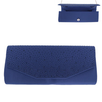 ELEGANT RHINESTONE  DESIGN ENVELOPE CLUTCH HANDBAG WITH CHAIN STRAP