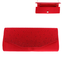 ELEGANT RHINESTONE  DESIGN ENVELOPE CLUTCH HANDBAG WITH CHAIN STRAP