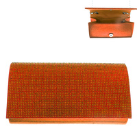 CRYSTAL RHINESTONE EVENING CLUTCH PURSE WITH METAL CHAIN STRAP