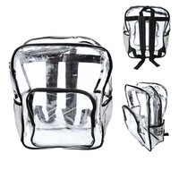 EVENTS SECURITY CLEAR VINYL ZIPPERED BACKPACK
