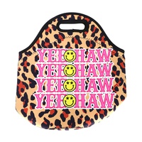 LEOPARD YEEHAW NEOPRENE INSULATED LUNCH BAG TOTE