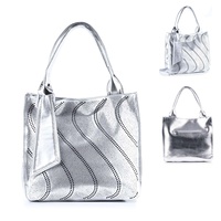 WAVE PATTERN RHINESTONE STUDDED CONVERTIBLE BAG